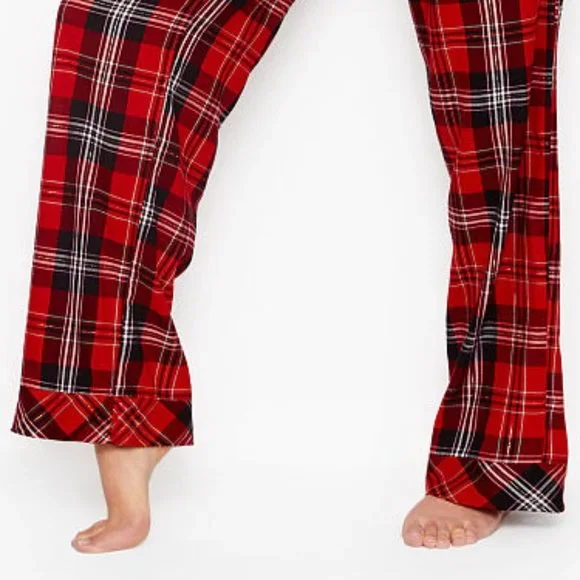 NWT VS M Cotton Flannel PJ Set Red Black Plaid - Picture 6 of 16